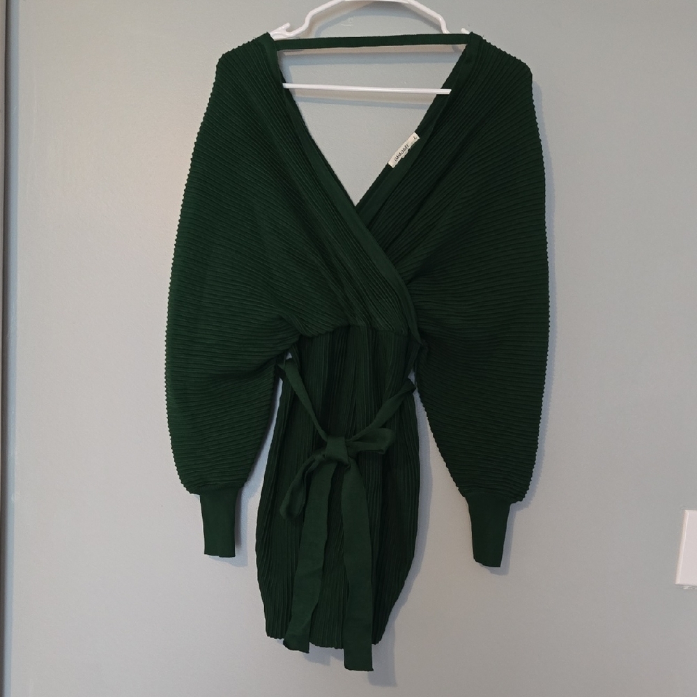 Chic Forest Green Wrap Tunic